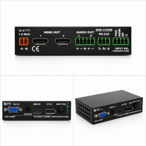 LUXI SHD-310SM Multi-Format 3×2 Presentation Switcher with Built-in Scaler (VGA/HDMI/DP/Audio)
