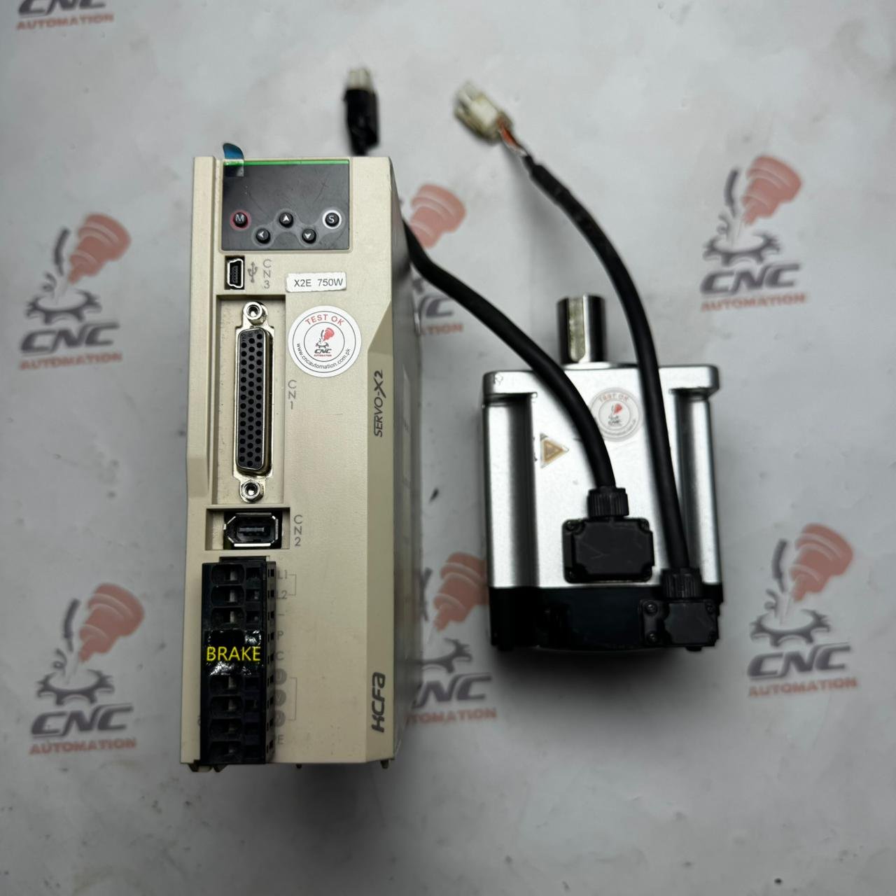 HCFA 750W (0.75kw) SV-X2MH075A-N2LN AC Servo Motor + Driver SV-X2EA075A-A