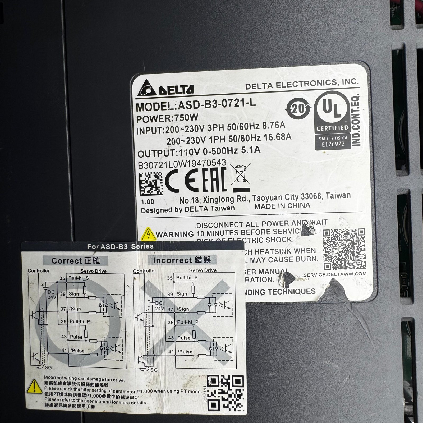 DELTA 750w (0.75kw) ASD-B3-0721-L ASD-B3-0721-E B3 AC Servo Driver B3 AC Servo Motor ECM-B3M-C20807RS1 - Image 3