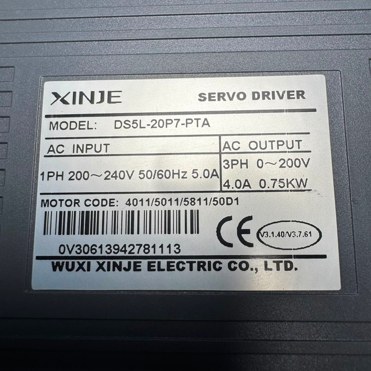 XINJE 0.75Kw (750W) DS5L-20P7-PTA AC Servo Driver - Image 2