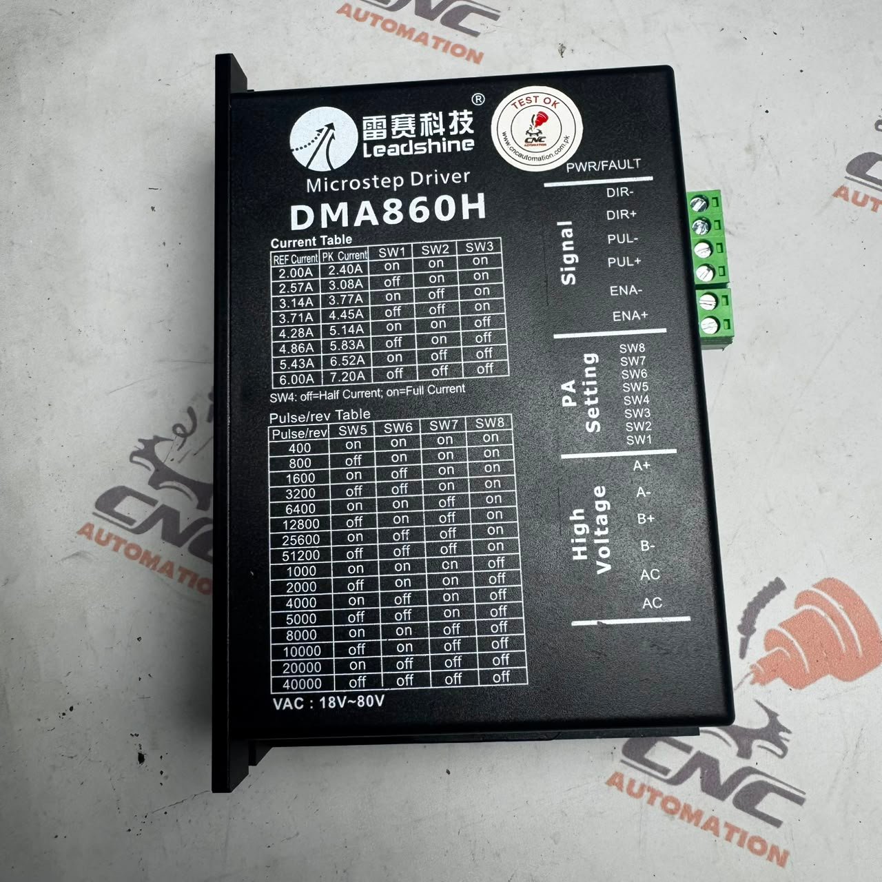 STEPPING MOTOR 86BHH114-504D-35C 2-Phase 4-Wires 5.2A 8Nm Nema34 Stepping Motor + LEADSHINE DMA860H Driver - Image 5
