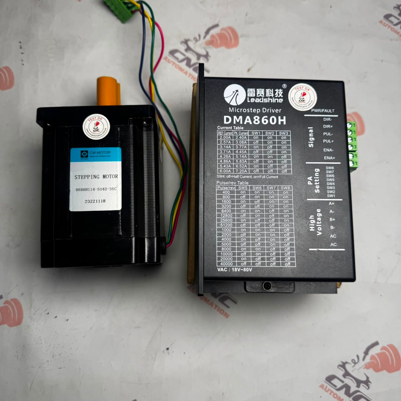 STEPPING MOTOR 86BHH114-504D-35C 2-Phase 4-Wires 5.2A 8Nm Nema34 Stepping Motor + LEADSHINE DMA860H Driver - Image 3