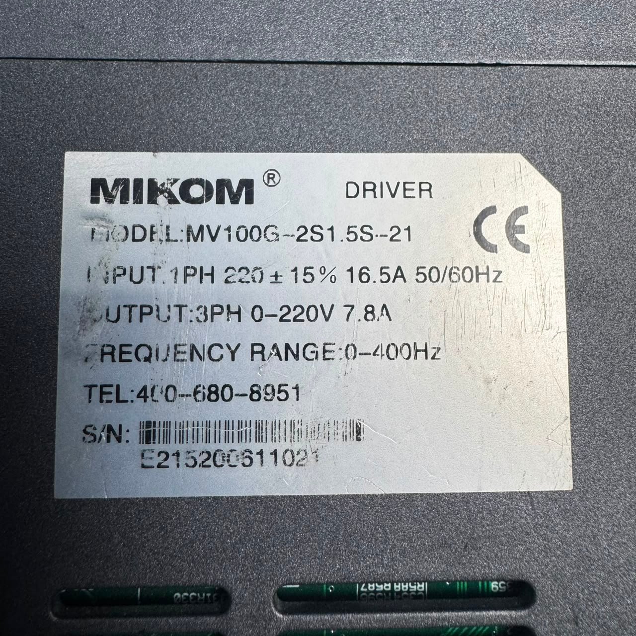 MIKOM 750W (0.75Kw) MV100G-2S1.5S-21 AC Servo Driver - Image 3