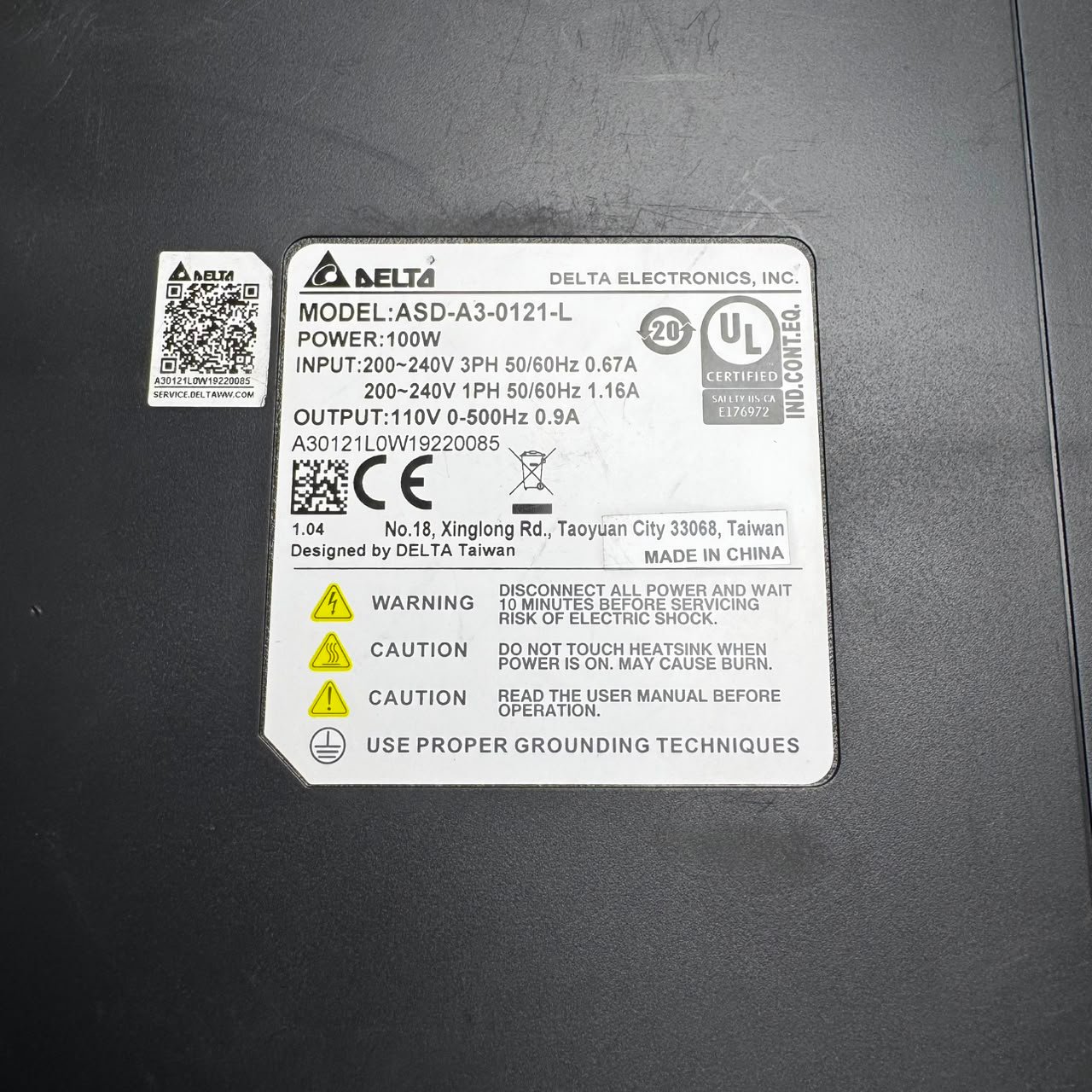 DELTA 100w (0.1kw) ASD-A3-0121-L AC Servo Driver Delta A3 - Image 4