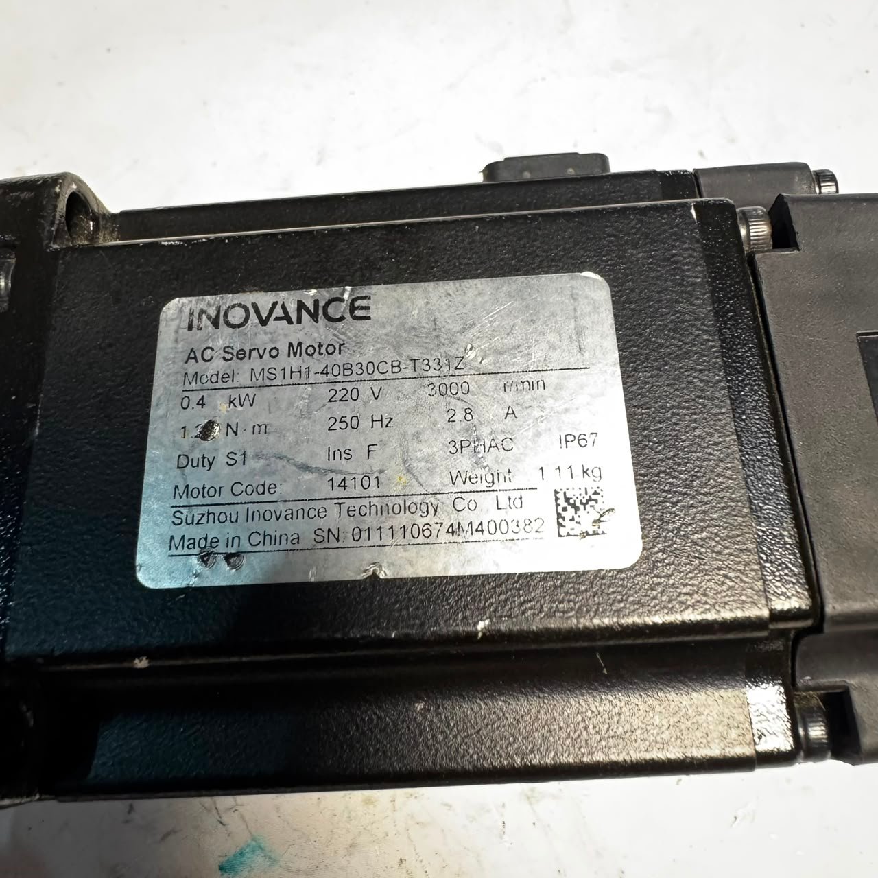 SUZHOU INOVANCE 0.4kw (400w) SV630PS2R8I AC Servo Driver in Pakistan SUZHOU INOVANCE 0.4kw (400w) MS1H4-40B30CB-A331Z AC Servo Motor in Pakistan - Image 2