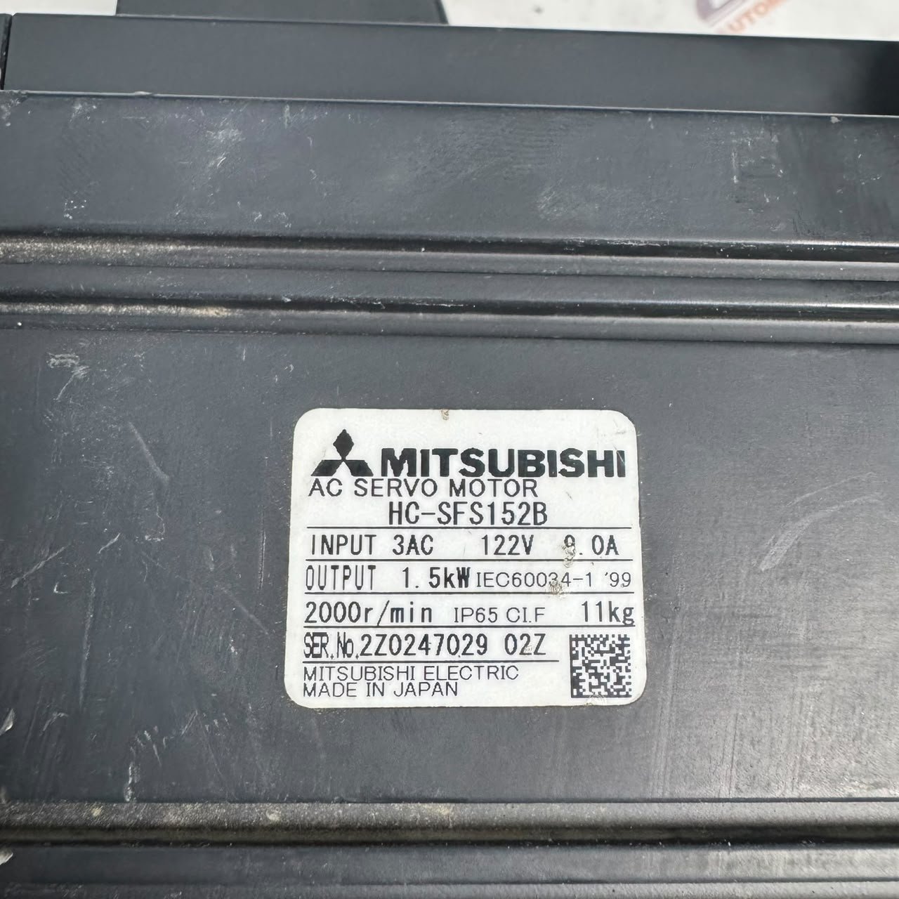 Mitsubishi Ac Servo motor With Break 1.5kW HC-SFS152B