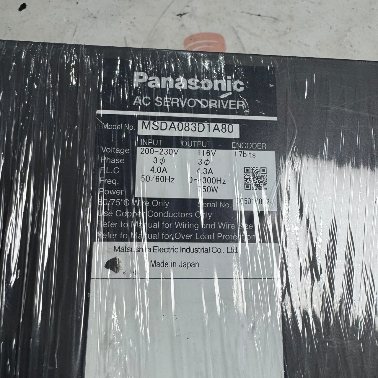 PANASONIC MSDA083D1A80 AC Servo Driver 750W